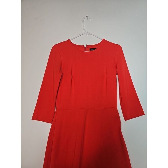 Banana Republic Womens Red Ponter Dress Size 2 Fit Flare - Picture 2 of 7